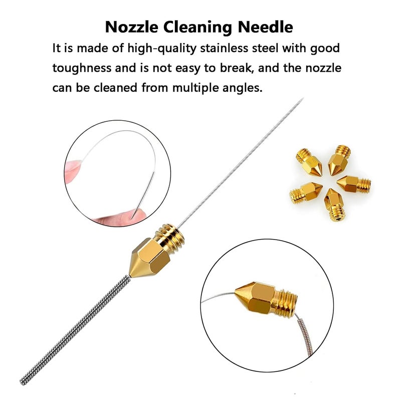 Comgrow 24 قطعة فوهات MK8 لطابعات 3D من النحاس 0.2 مم/0.4 مم/0.6 مم/0.8 مم/1.0 مم، فوهات نحاسية ساخنة لطابعات 3D مع صندوق تخزين أدوات DIY لطابعة Creality Ender 3/Ender 3 Pro/Ender 3 S1/CR 10 - Image 5